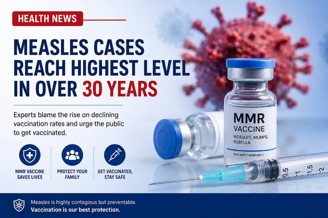 Measle Cases Rise to the Highest Level in More than Three Decades